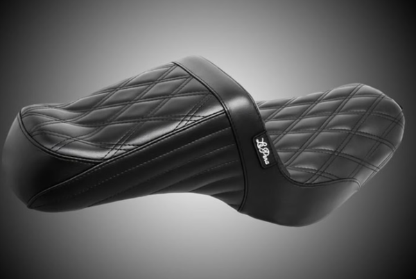 LePera, TailWhip 2-Personen-Sitzbank. Double-Diamond-Muster, schwarz